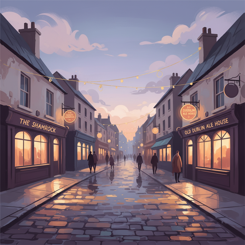 Illustration of Irish city evening safety