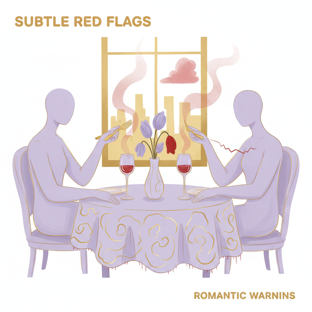 Illustration representing dating red flags