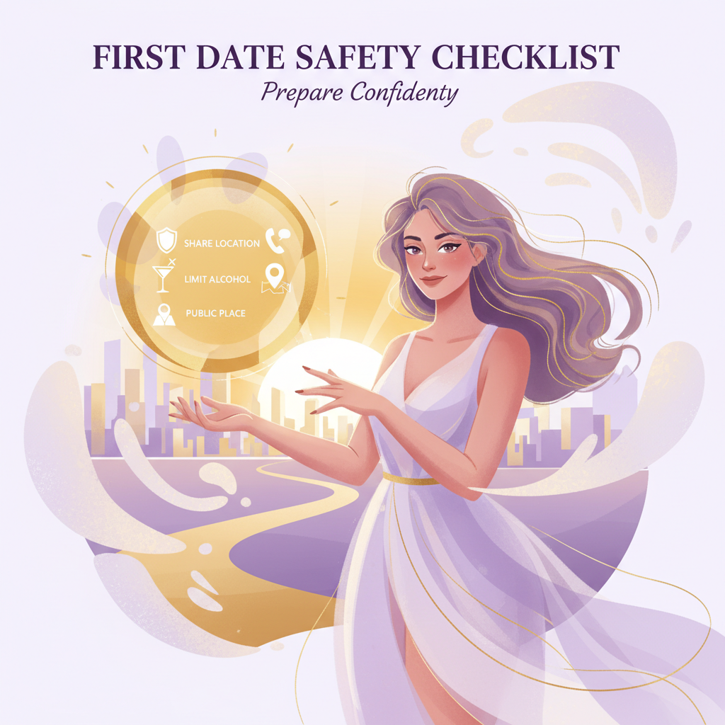 Illustration of first date safety checklist