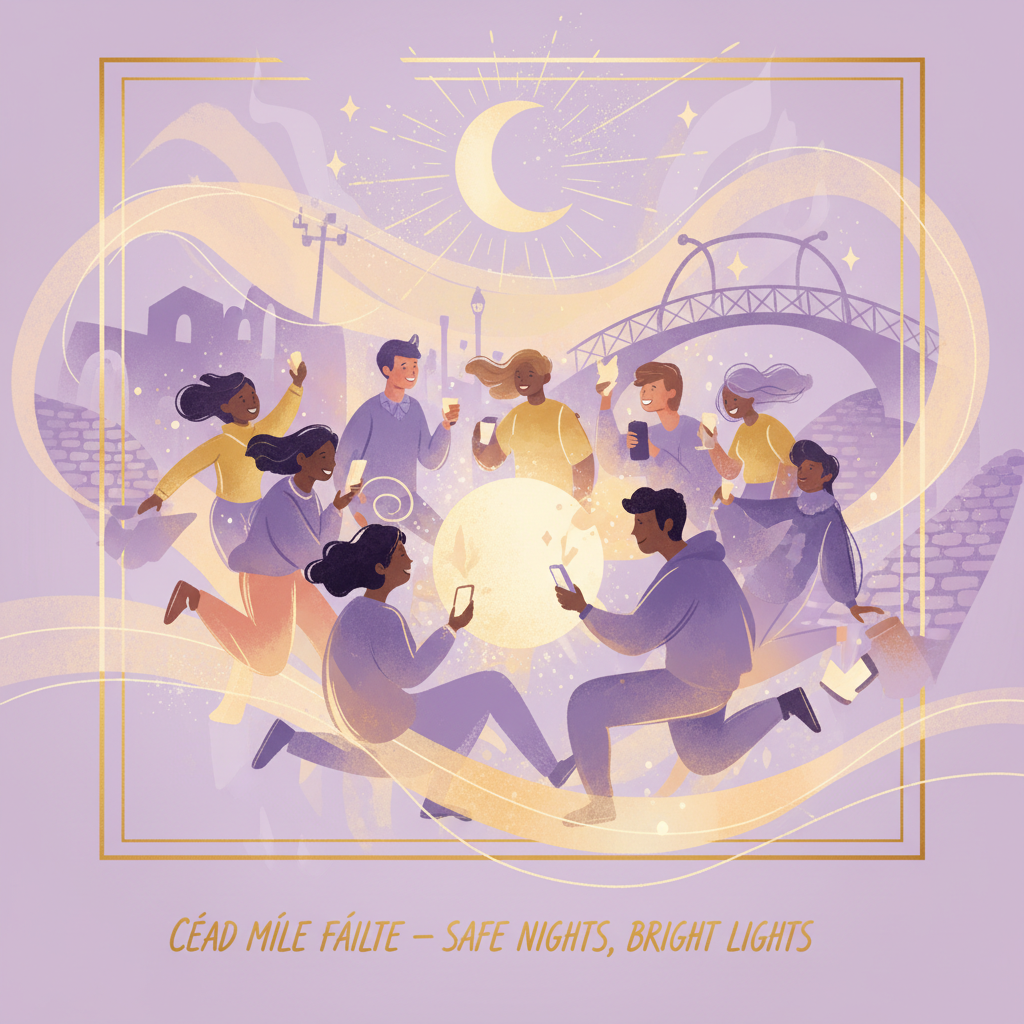 Illustration of Irish student safety at night