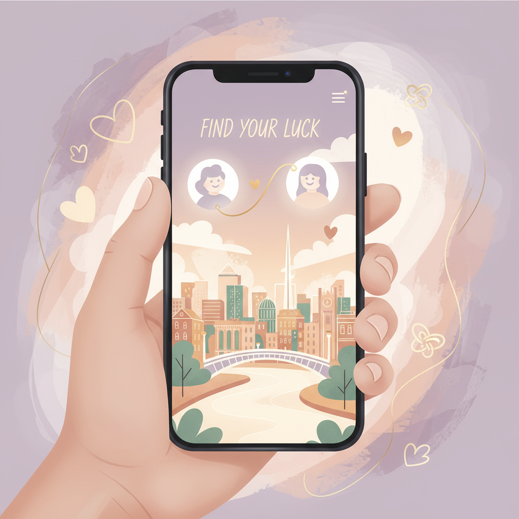 Illustration of safe online dating in Ireland